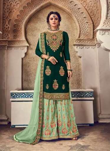 Purple Sharara Suit in Georgette With Heavy Embroidery Work and Fancy  Dupatta in USA, UK, Malaysia, South Africa, Dubai, Singapore