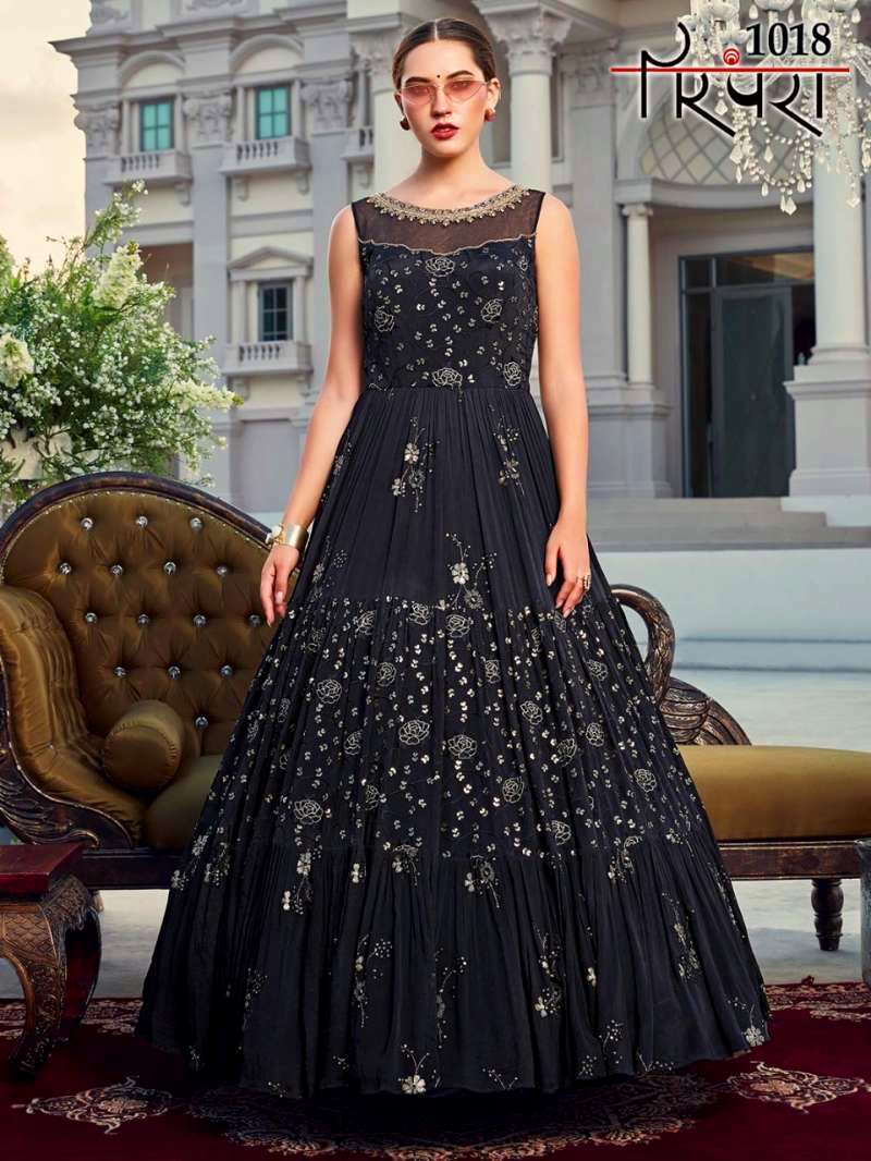 Shop Black Full Flared Boat Neck Style Gown Party Wear Online at Best Price  | Cbazaar