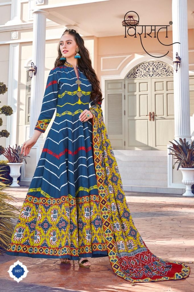 Anarkali Suits Collection Viraasat Designs - Blue-Green/1057