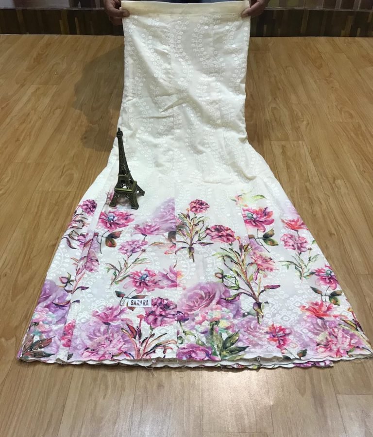 Beautiful Digital Print Chikankari Sharara Bottom - Multi Color - Image 5