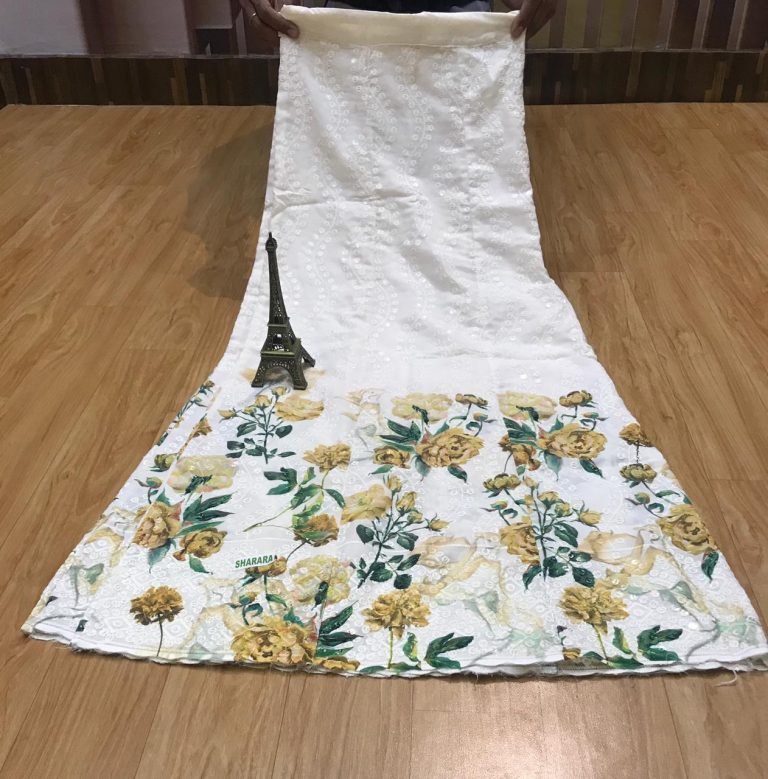 Beautiful Digital Print Chikankari Sharara Bottom - Multi Color - Image 7