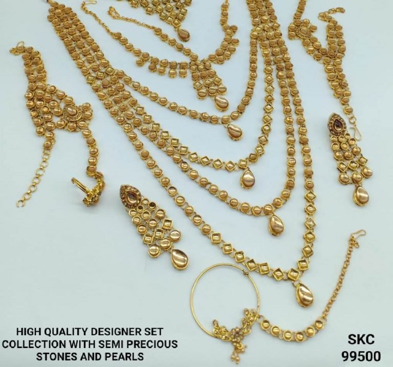 Designer Bridal Wedding Jewelry set collection - Gold 03 - Image 3