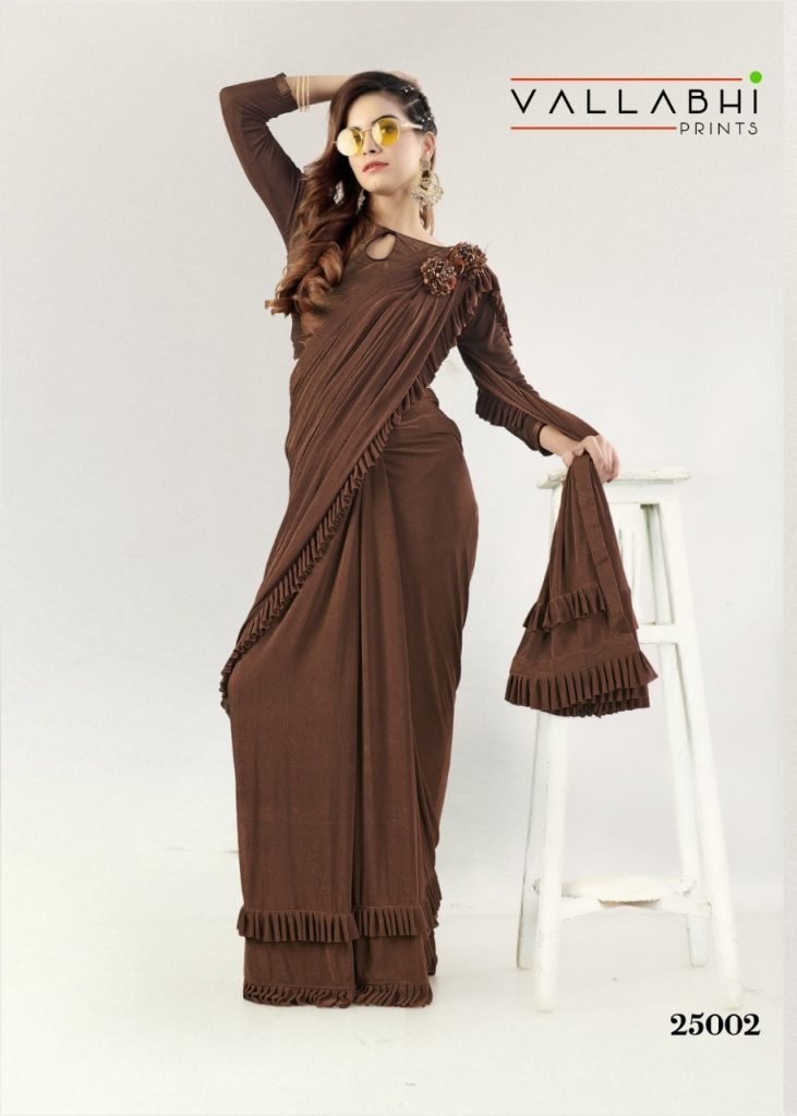 Ready to wear Saree for Party and Special occasions - Brown