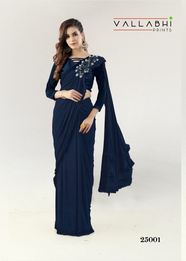 Ready to wear Saree for Party and Special occasions - Navy Blue