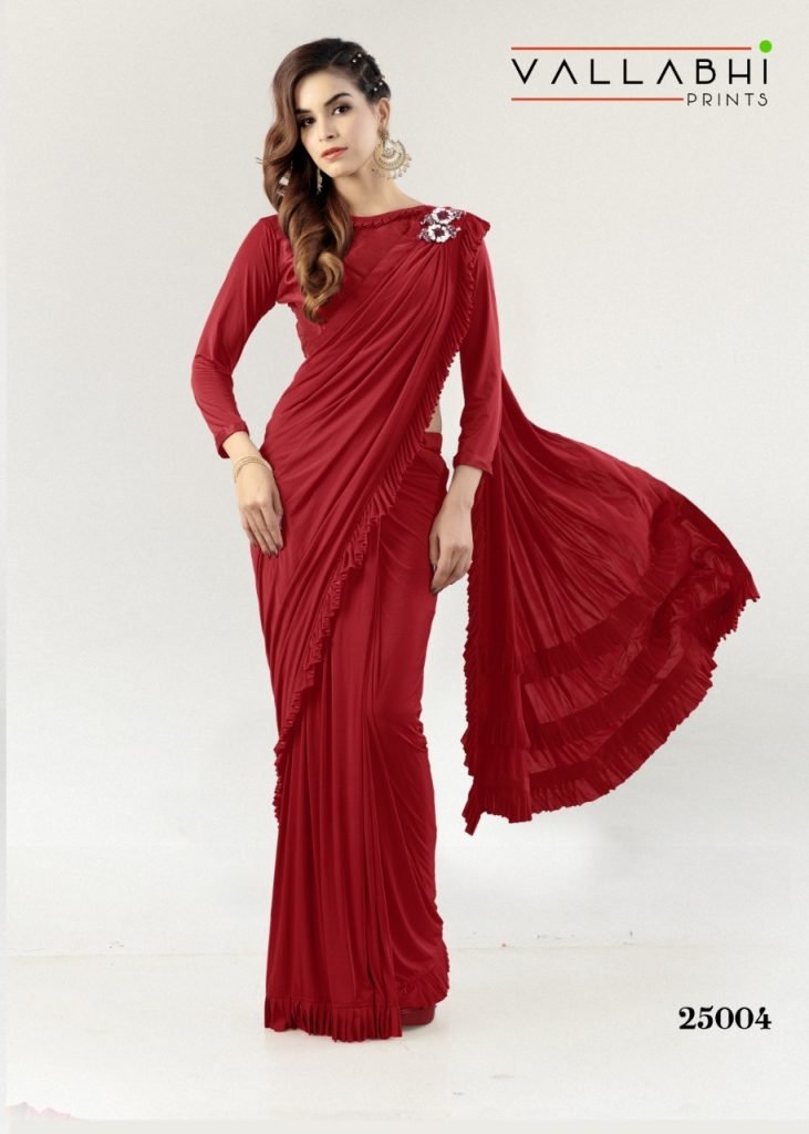 Ready to wear Saree for Party and Special occasions - Red