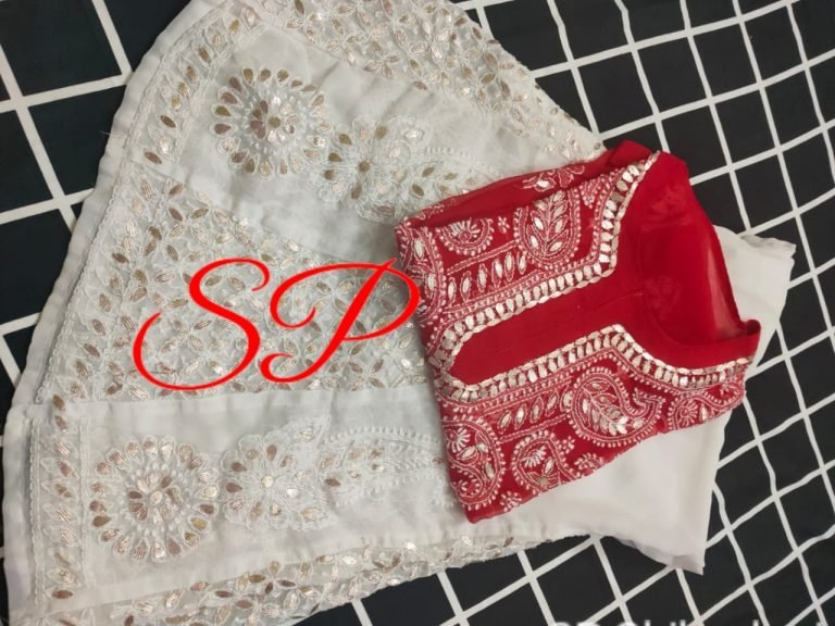 Partywear Gota Patti Work Chikankari Sharara Set (2304) - Multi Color - Image 7