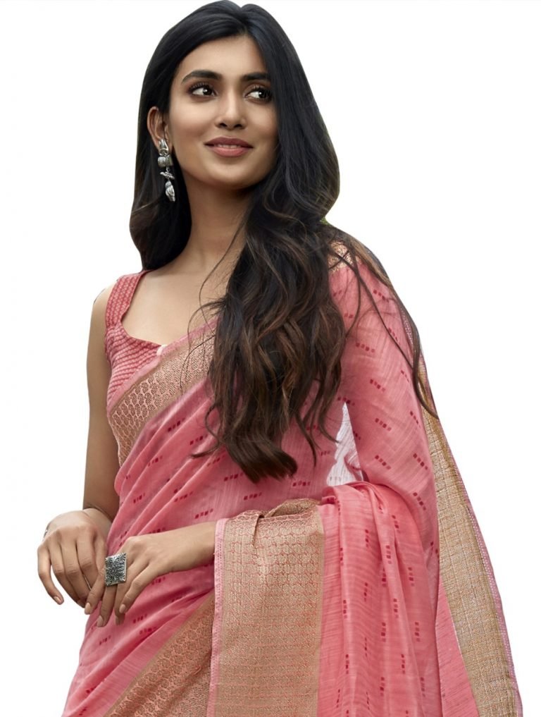 Elegant Cotton Sarees Online for casual, office or daily wear - Pink 05 - Image 2