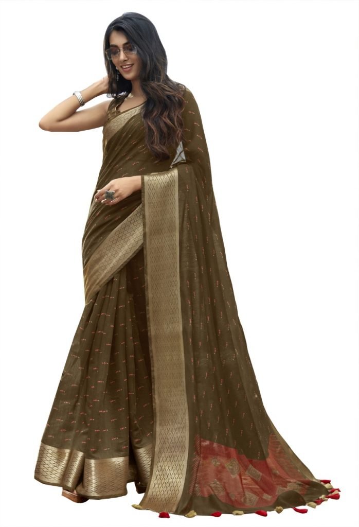 Elegant Cotton Sarees Online for casual, office or daily wear - Heena 07