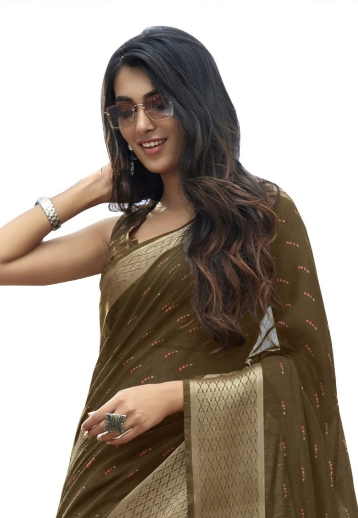 Elegant Cotton Sarees Online for casual, office or daily wear - Heena 07 - Image 2