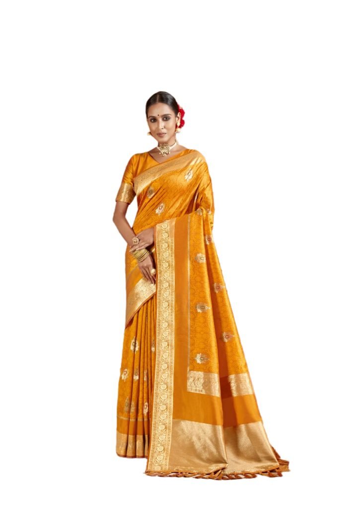 Buy Fancy Paithani Silk Saree online Zari Woven Traditional Design - Mustard 1004