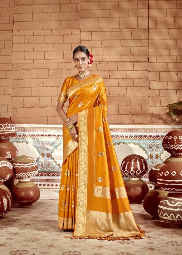 Buy Fancy Paithani Silk Saree online Zari Woven Traditional Design - Mustard 1004 - Image 2