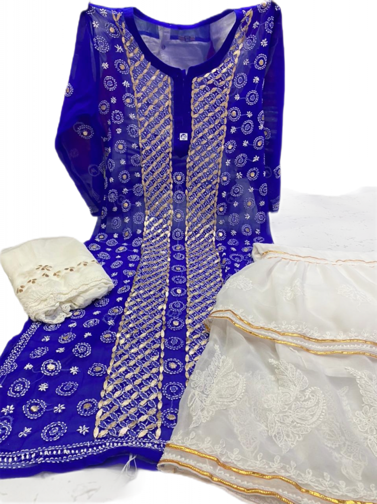 Gota Patti Work Chikankari Garara Set (2204) - Multi Color - Image 11