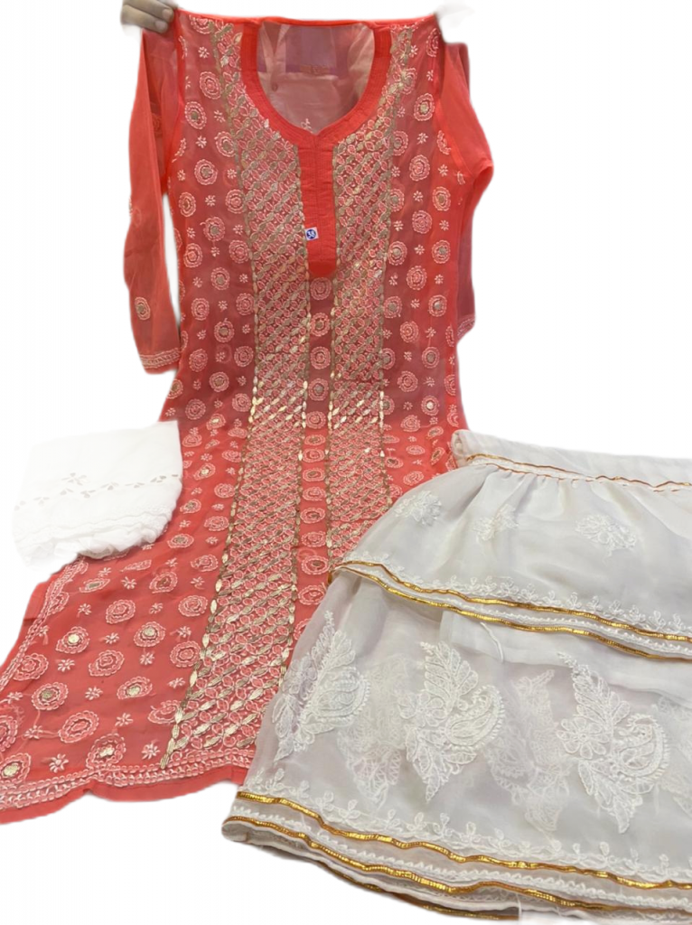 Gota Patti Work Chikankari Garara Set (2204) - Multi Color - Image 13