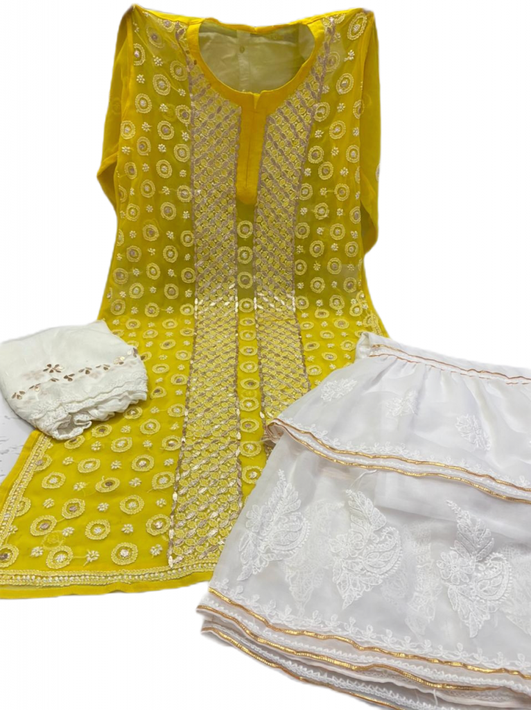 Gota Patti Work Chikankari Garara Set (2204) - Multi Color - Image 3