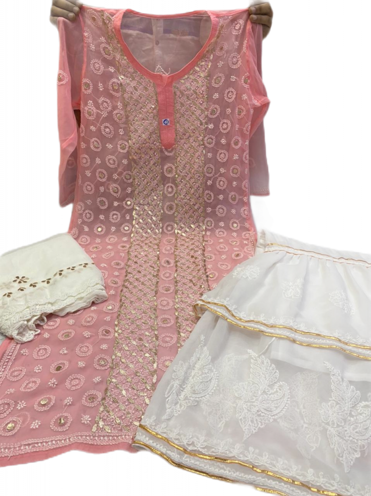 Gota Patti Work Chikankari Garara Set (2204) - Multi Color - Image 12