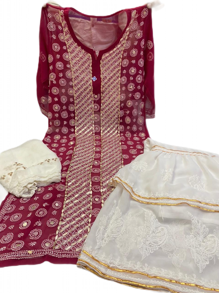Gota Patti Work Chikankari Garara Set (2204) - Multi Color - Image 9