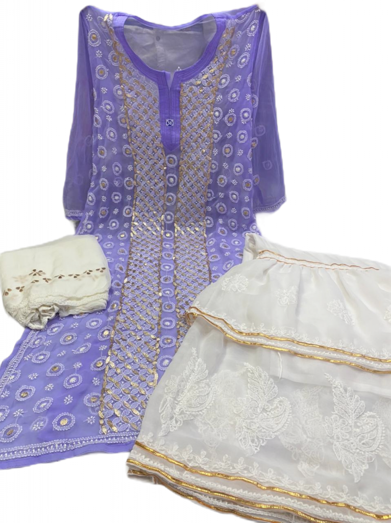 Gota Patti Work Chikankari Garara Set (2204) - Multi Color - Image 7