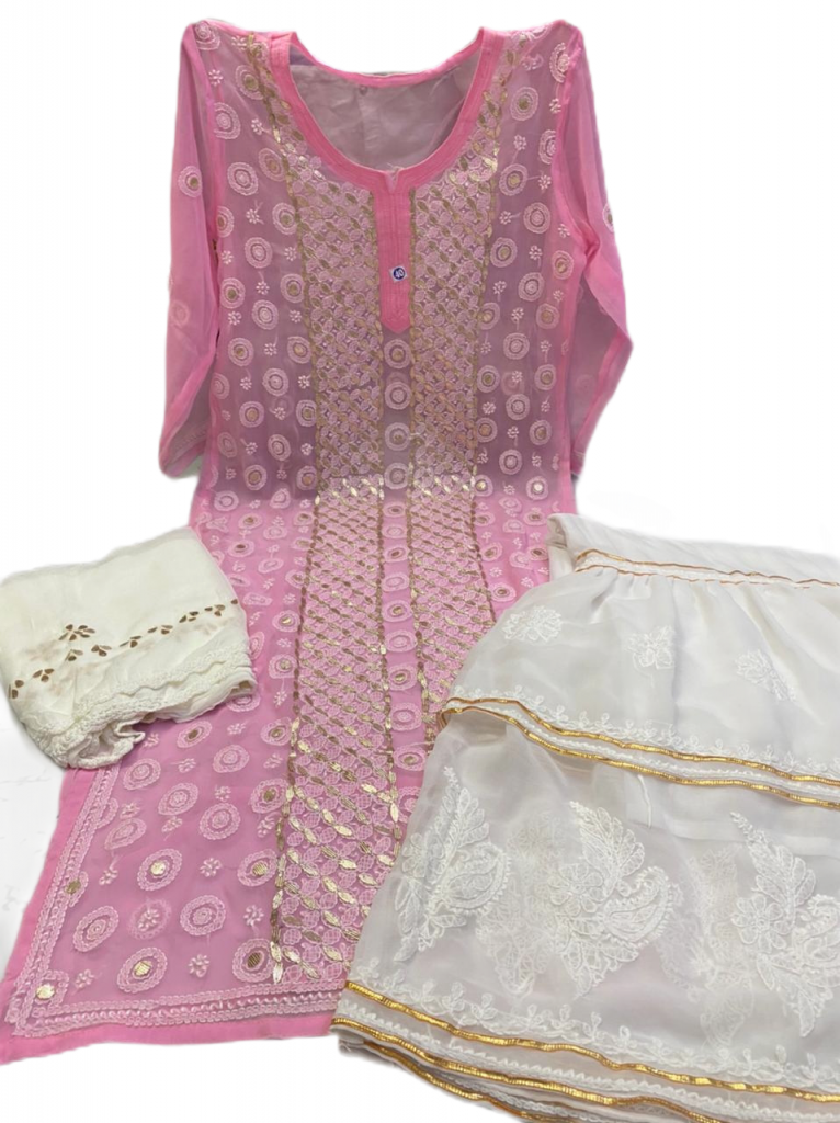 Gota Patti Work Chikankari Garara Set (2204) - Multi Color - Image 6