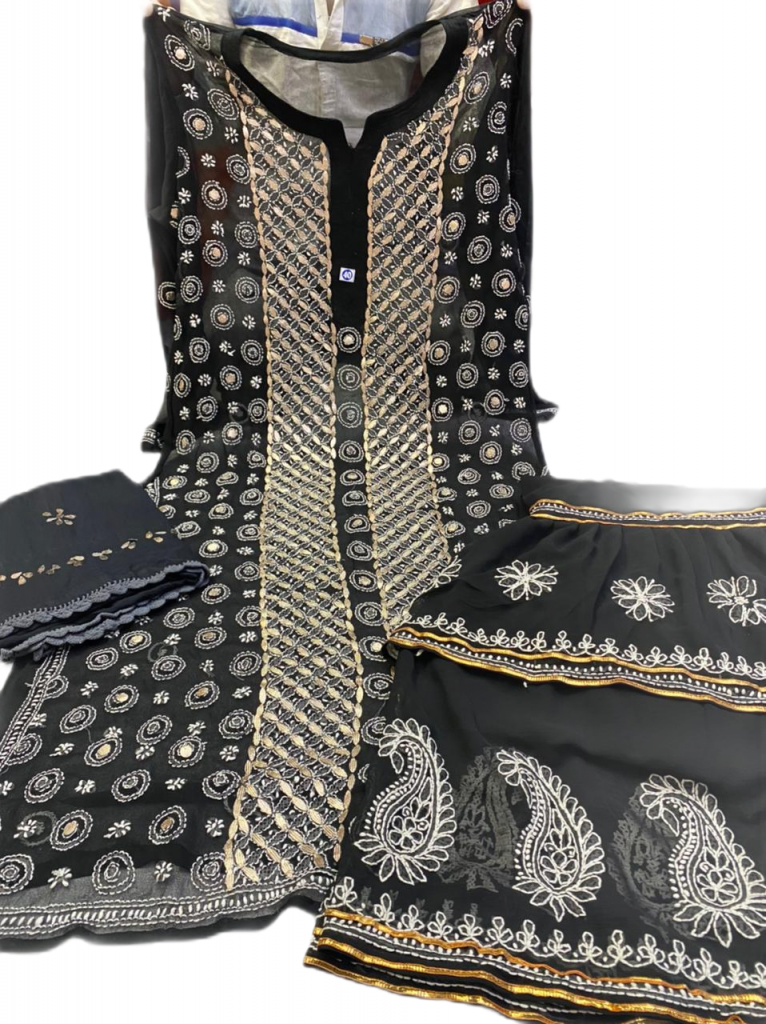 Gota Patti Work Chikankari Garara Set (2204) - Multi Color - Image 5