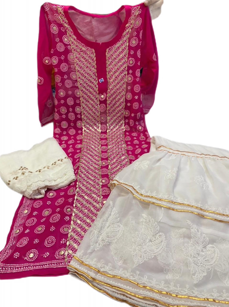 Gota Patti Work Chikankari Garara Set (2204) - Multi Color - Image 2