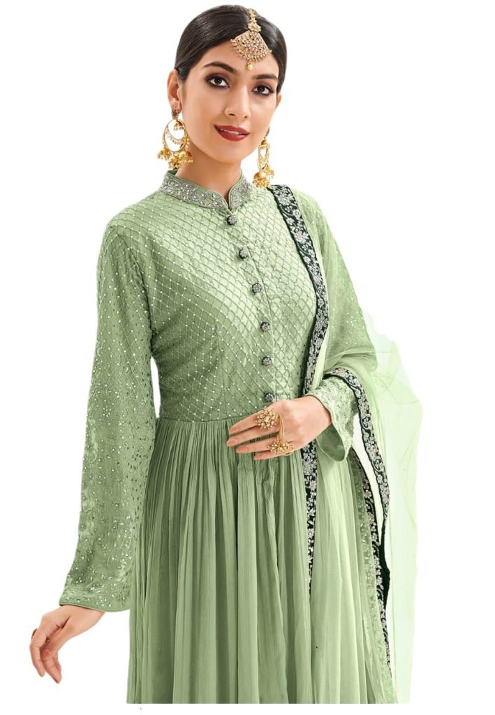 Buy Designer Suits Beautiful Classic Sharara Suit - Sage Green, 1173 - Image 2