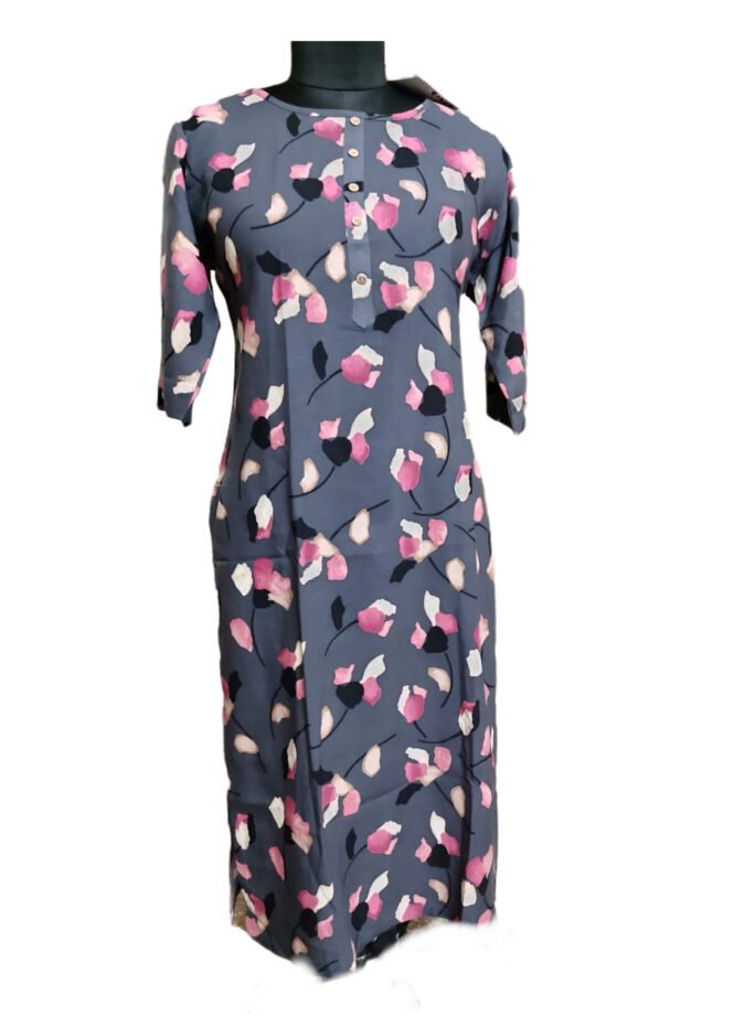 Summer Kurti Rayon Daily wear - Grey